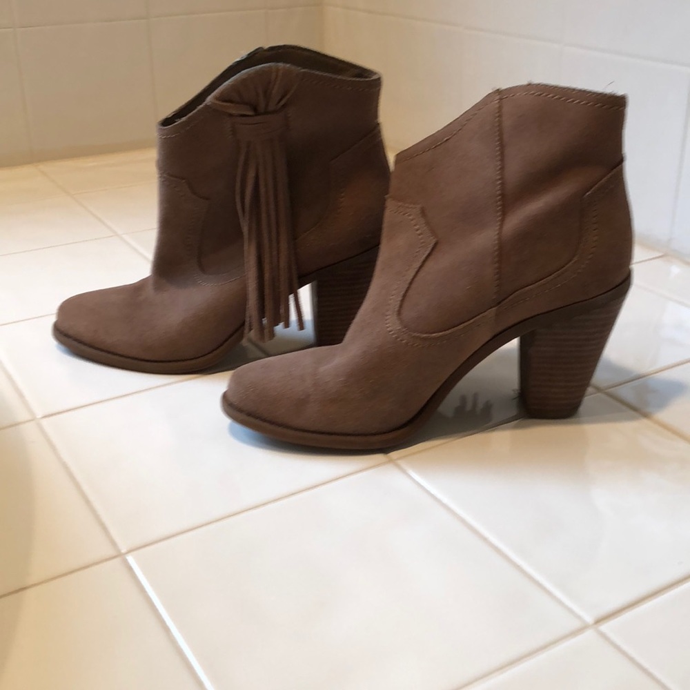Jessica Simpson suede booties with fringe